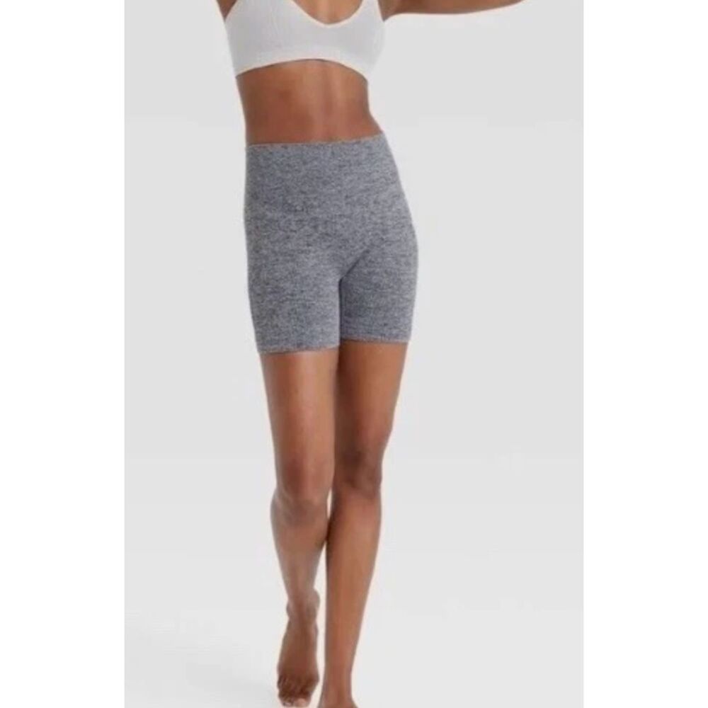 COLSIE Women's Seamless Ribbed Bike Shorts High Waist Heather Gray Size Medium